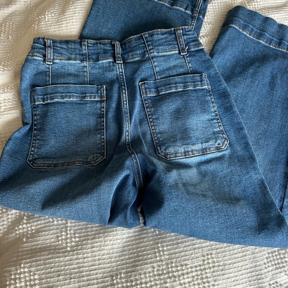 Stylish wide leg Blue Denim Jeans
